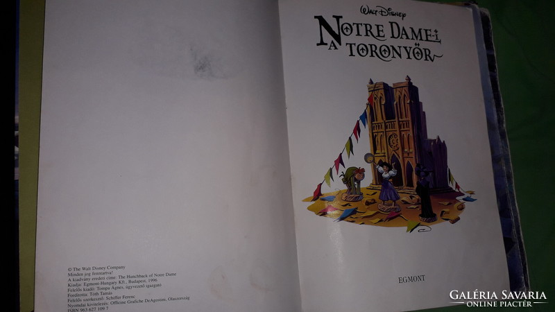 1996.Walt Disney Stúdió :A Notre Dame-i Toronyőr SORSZÁMOS 21. képes mese könyv képek szerint EGMONT