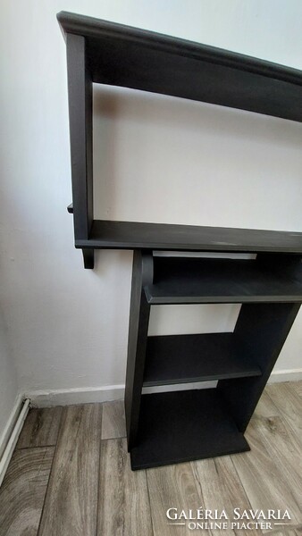 Egyedi gyártású felújított  ﻿﻿4 elemből álló  fekete fa polc rendszer