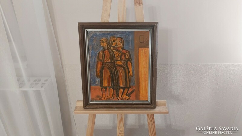 (k) Szép szignózott  festmény Barcsay Jenő után 39x46 cm kerettel