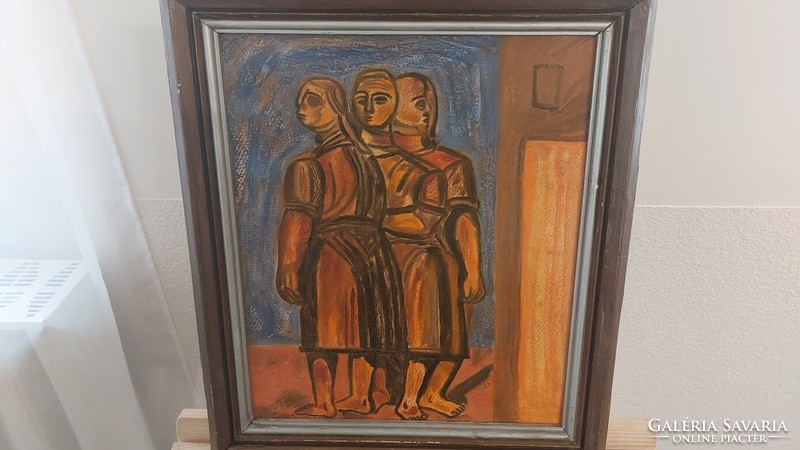 (K) beautiful signed painting after Jenő Barcsay with a 39x46 cm frame
