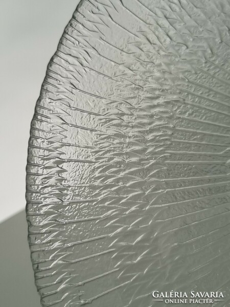 Finnish iittala ice glass flat tray - tapio wirkkala solaris design