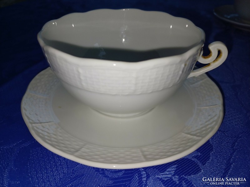 Beautiful 6-person Herend hot tea cappuccino cup with bottom and large tea pot. Also video