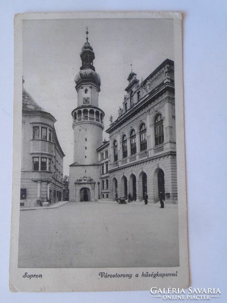 D197315 Sopron  - 1940k Várostorony a hűségkapuval- Fehér János Gyergyótölgyes egyetemi munkatábor