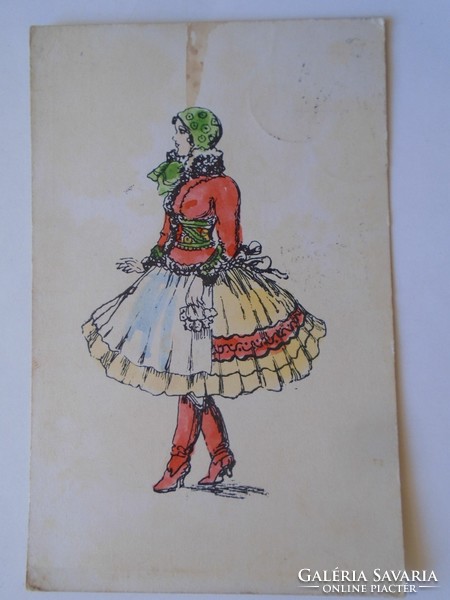 D197360 national costume (print from drawing) 1937 on the front