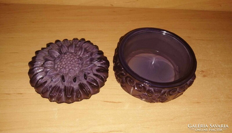 Purple curt schlevogt Czech Bohemian glass jewelry holder, bonbonnier, sugar holder (31/d)