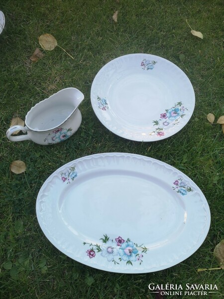 Polish porcelain tableware elements, accessories, with floral decor