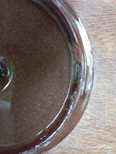 Glazed ceramic bonbonier with lid