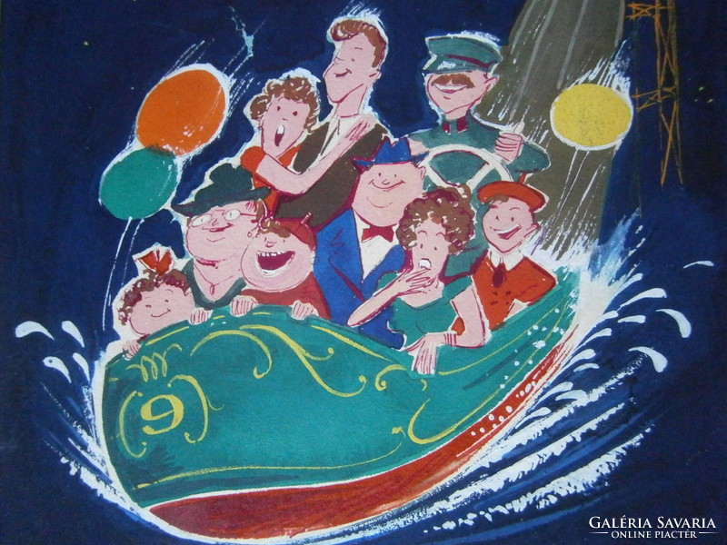 László Káldor (1905 - 1963) amusement park poster design 21x15 cm