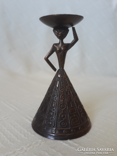 Bronze Hungarian applied arts candle holder