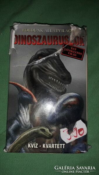 Retro Hungarian dinosaurs quiz quartet card game complete - perfect according to the pictures