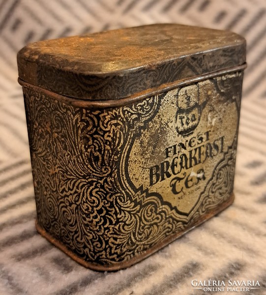 Antique tea metal box, tin box (m4116)