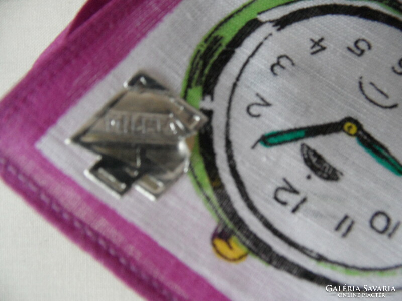 MILETA óra mintás cseh női textil zsebkendő ( 6 db. )