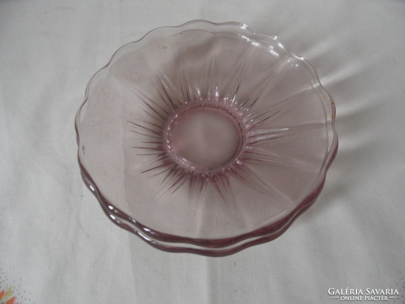 Lila üveg süteményes tányér ( 2 db. )