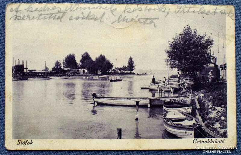 Siófok - Csónakkikötő  - fotó képeslap  1929 futott