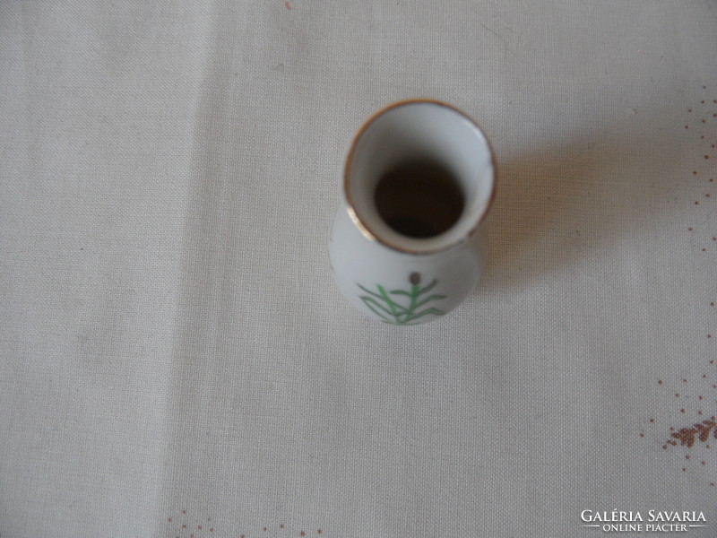 "Balatoni emlék" Hollóházi porcelán mini váza