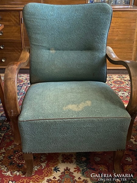 Armchair, art-deco with original riveted upholstery