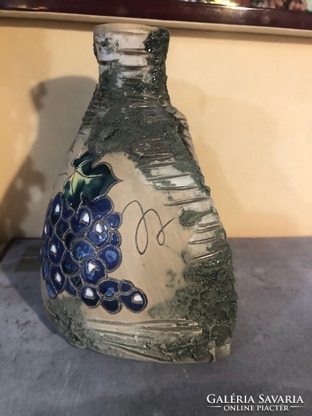 Ceramic flask, unique, signed Russian artist, 22 x 20 cm.