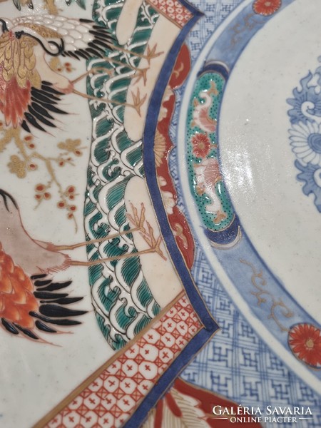 Hatalmas 60cm-es Japán Imari porcelán fali tál , XIX. század - 3148