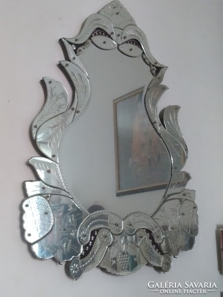 Nagyméretű velencei muránói antik tükör