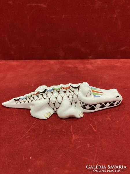 Hollóházi porcelán garden krokodil