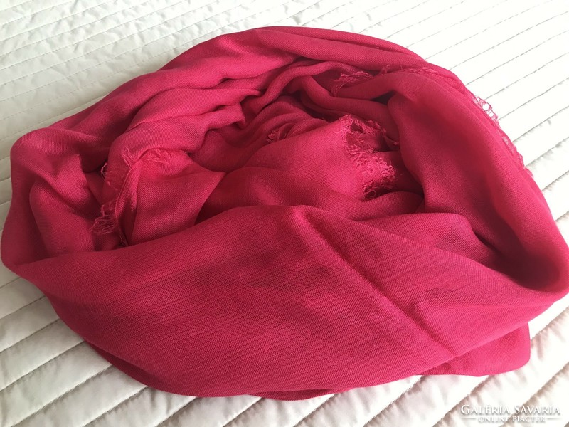 Silk and viscose blend scarf in fuchsia (magenta), 200x105 cm