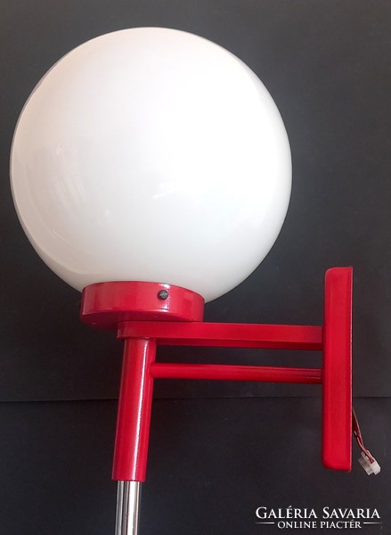 Hatalmas Art Deco piros gömb falikar lámpa párban ALKUDHATÓ