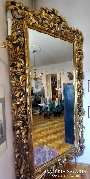 Large antique Florentine mirror castle mirror