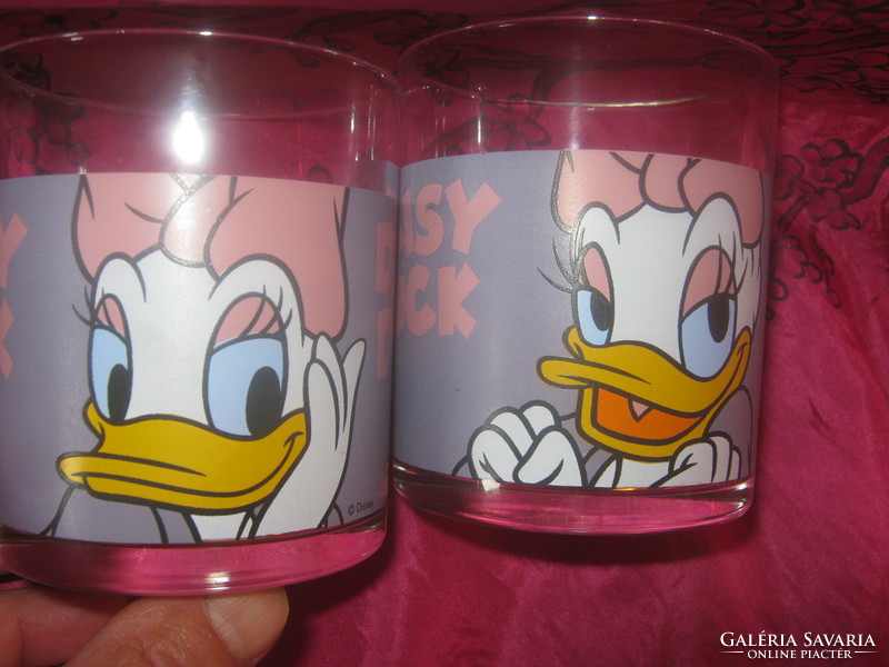 2 Daisy duck glass glasses