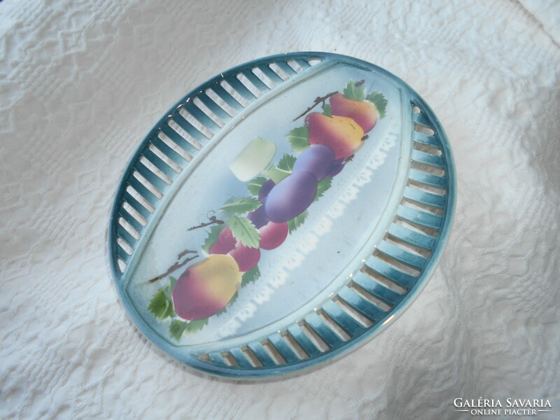 Antik porcelánfajansz fali tányér- 1800-as évekből-áttört szegéllyel-