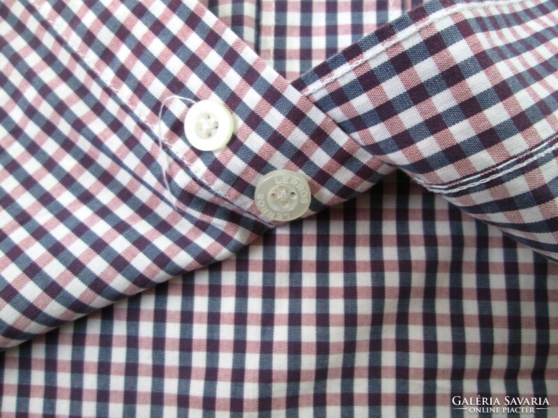 Original Lerros (l/xl) elegant sporty small checkered long sleeve men's shirt