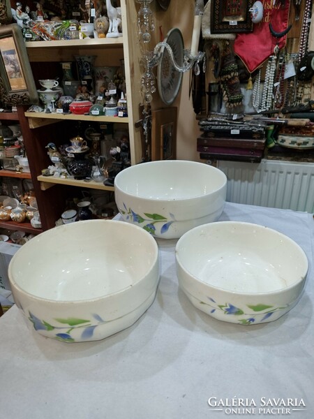 3 old porcelain bowls