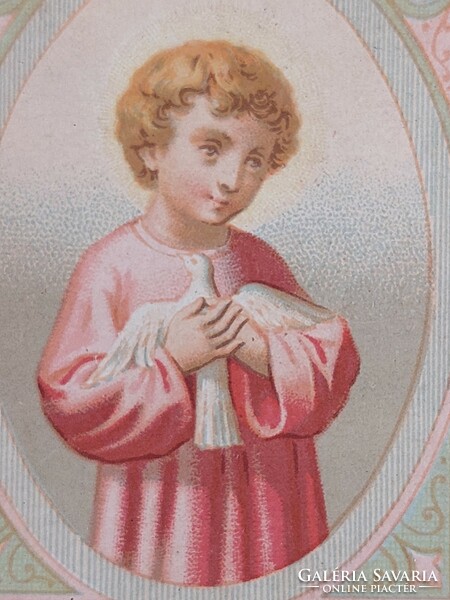 Old religious prayer card 1886 mini holy image
