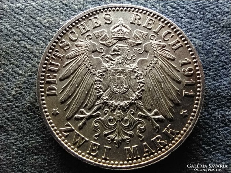 Német Államok Bajorország Lipót (1821-1912) .900 ezüst 2 márka 1911 D  (id72948)