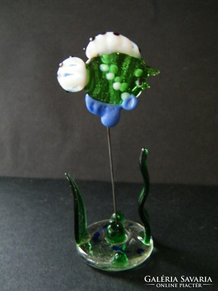 Vintage mini muránói üveghal szobrocska