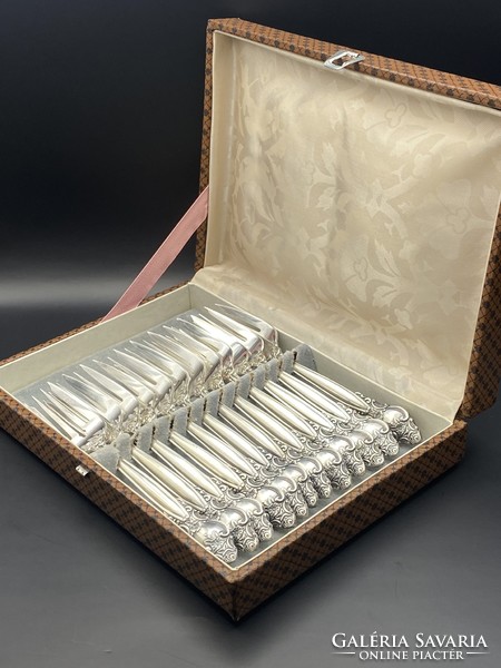 Silver-plated dessert / salad fork set - 12 pieces in a box