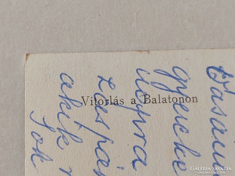 Régi képeslap Balaton fotó levelezőlap vitorlás