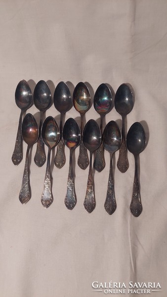 Marked silver-plated tea spoons, 12 pcs
