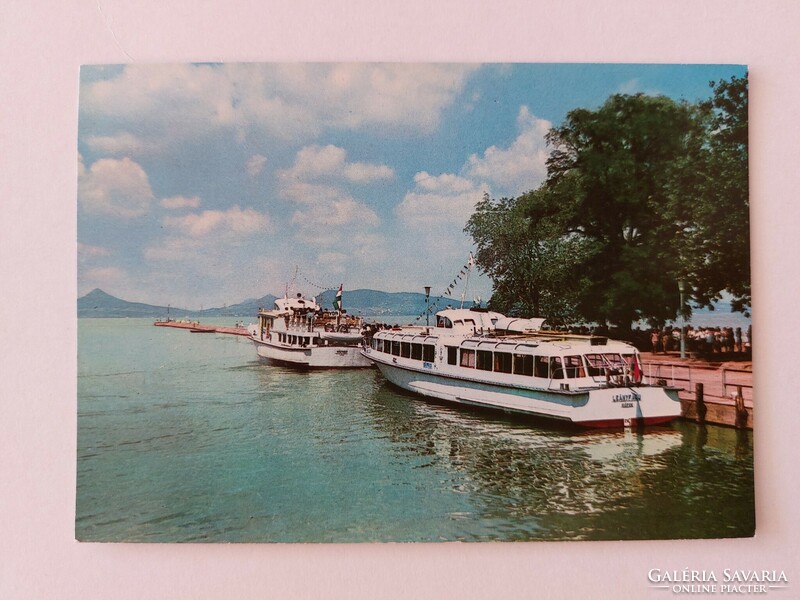 Old postcard 1973 Balaton photo postcard ships
