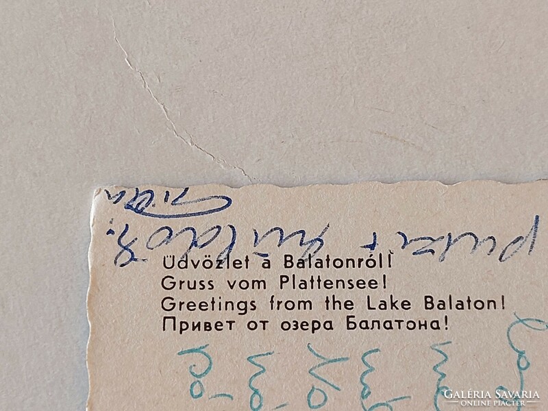 Régi képeslap Balaton fotó levelezőlap vitorlások
