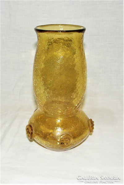 Cracked Czech glass vase - designed by Jan Havelka - 1970s'