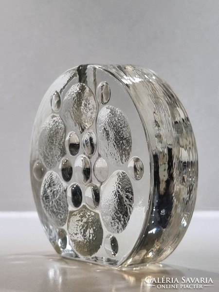Vintage kristály blokkváza/egyszálas váza Walther Glas -'70-es évek