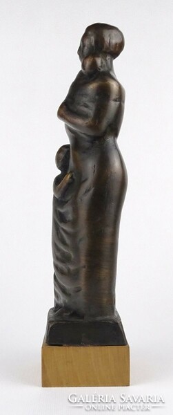 1N911 Anya gyermekével jelzett bronz szobor 27.5 cm