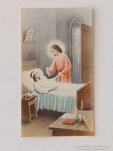 Old religious prayer card mini holy image