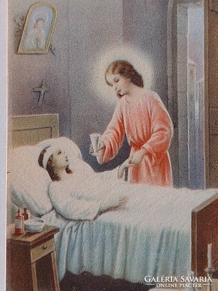 Old religious prayer card mini holy image