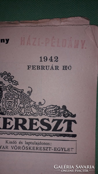 Antik 1942. február MAGYAR IFJÚSÁGI VÖRÖSKERESZT iskolai HAVILAP újság a képek szerint