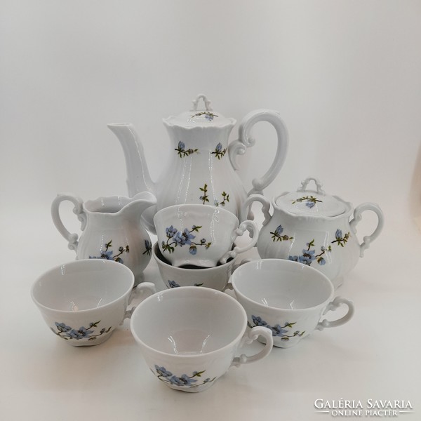 Zsolnay blue peach blossom coffee set with 5 cups