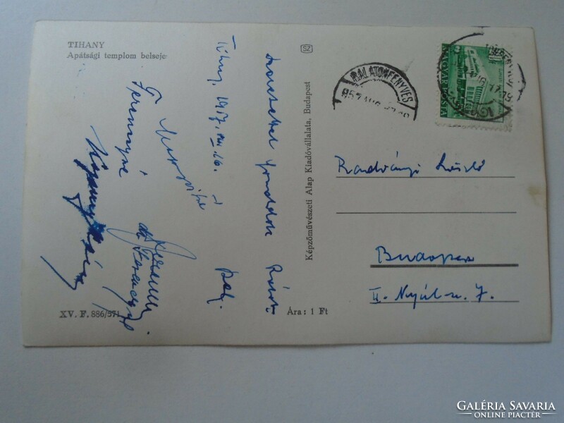 H41.12 László Radványi (K. Min. Bizt.) Partly post-posted - Balatonfenyves tihany 1957 many signatures