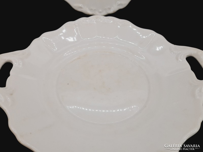 White porcelain serving bowl with inda pattern, side dish, unmarked, Zsolnay or Czech