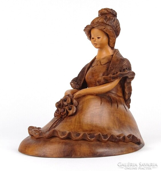 1N943 Fábián Zója seated woman ceramic statue 22 cm