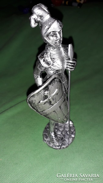 Nicely crafted silver-colored mini statue armored knight figure 12 cm, good condition according to the pictures